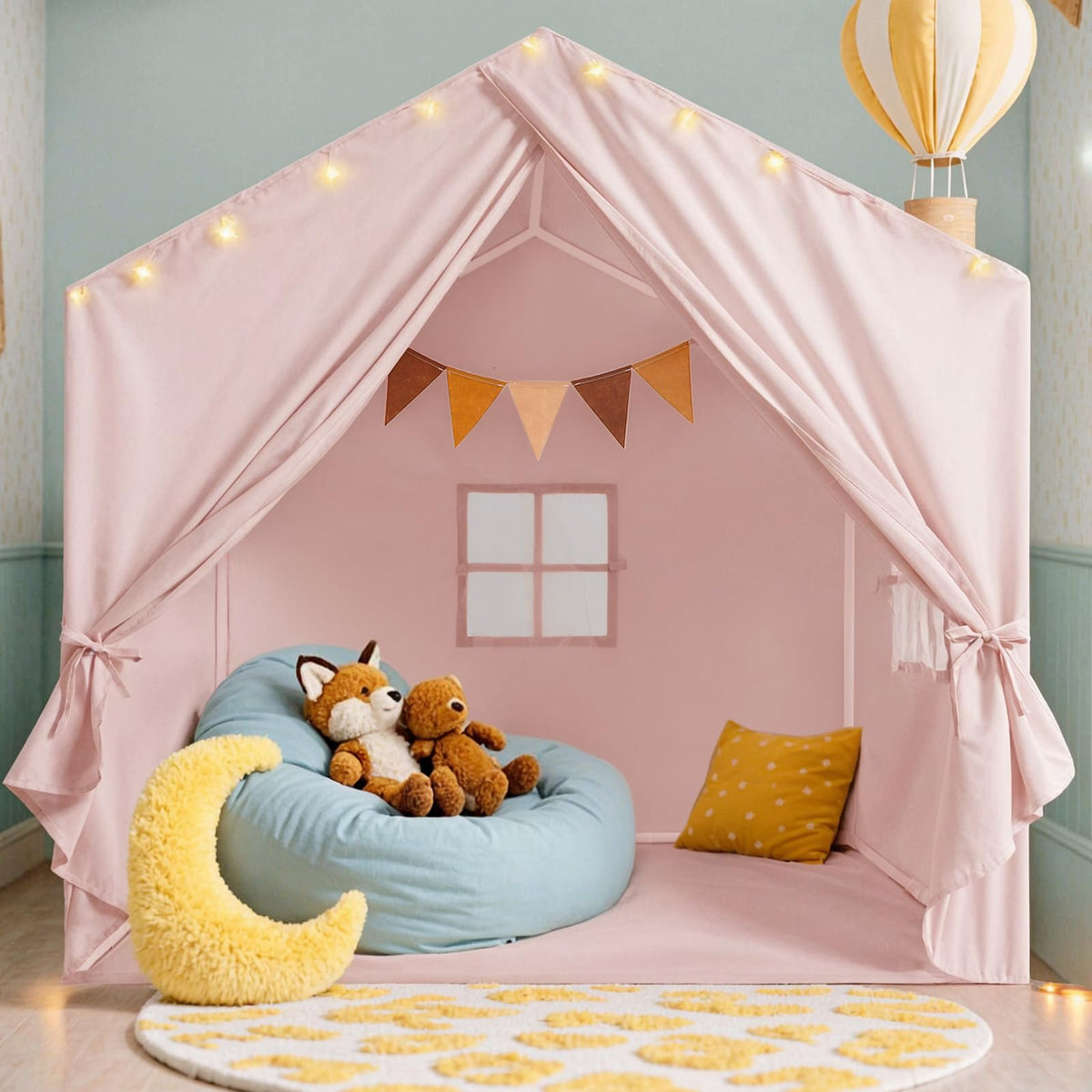 Little Dove kids tent with star lights creates cozy, imaginative play.