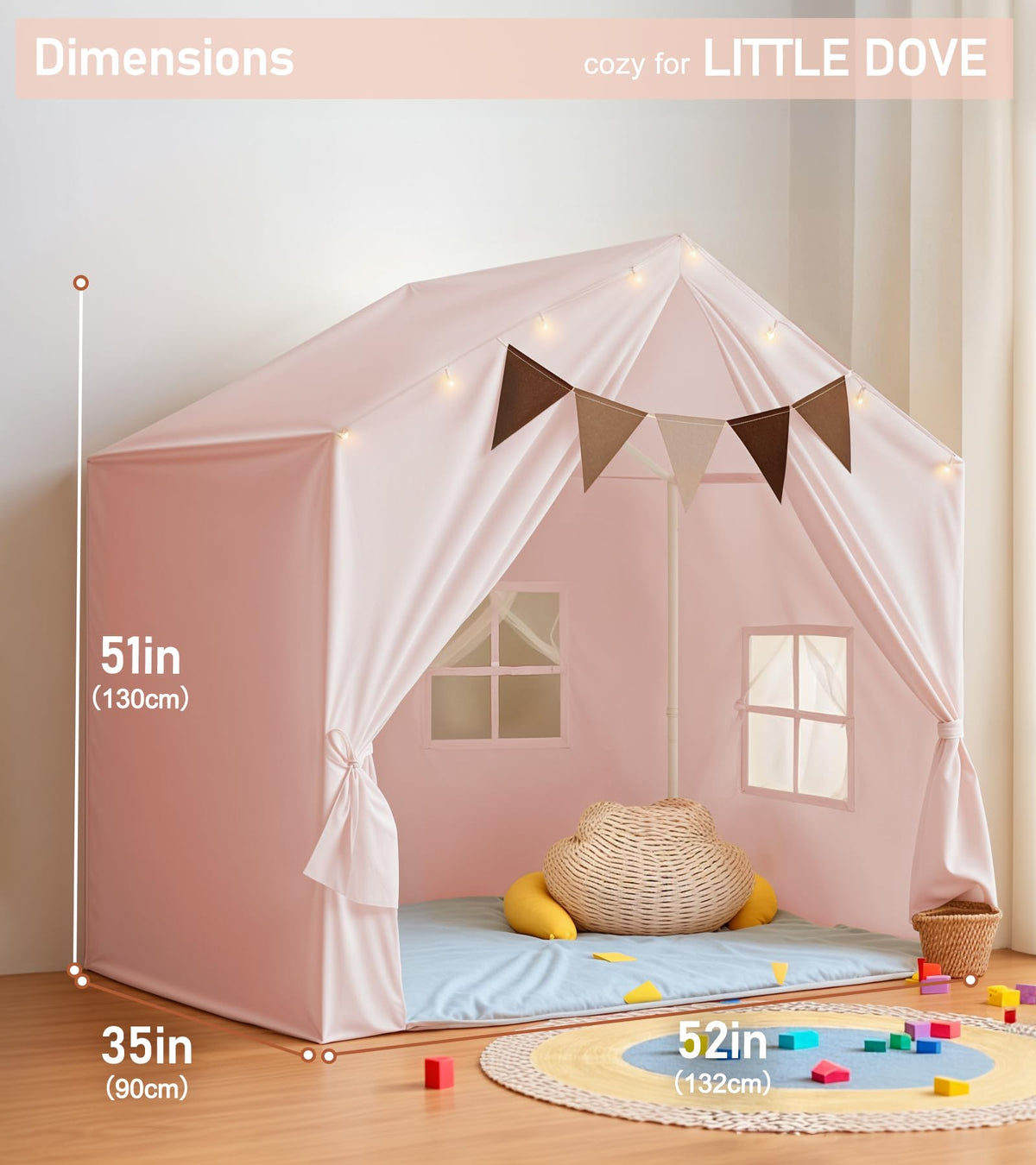 Little Dove large play tent is easy to assemble.