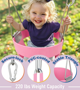 Little Dove locking buckles keep the swing securely fastened during play