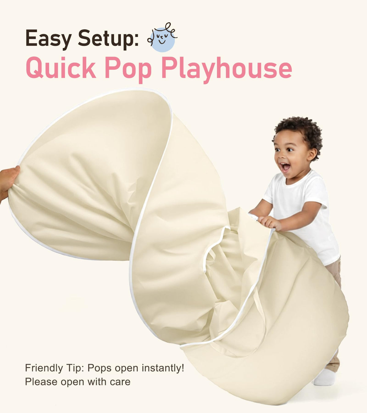 Little Dove play tent sets up in seconds for quick indoor or outdoor adventures.