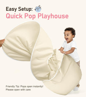 Little Dove play tent sets up in seconds for quick indoor or outdoor adventures.
