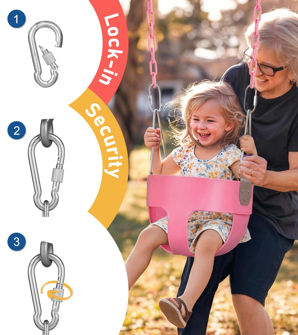 Little Dove PVC coating protects chains from pinches and wear