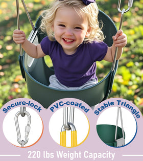 Little Dove PVC-coated chains prevent finger pinches and tangling for safer swinging.