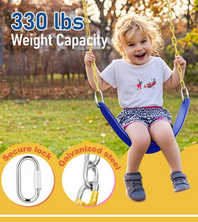 Little Dove secure-lock quick links provide quick, secure seat attachment for safe play.