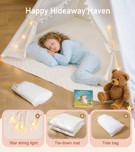Little Dove teepee interior pockets keep small treasures within reach