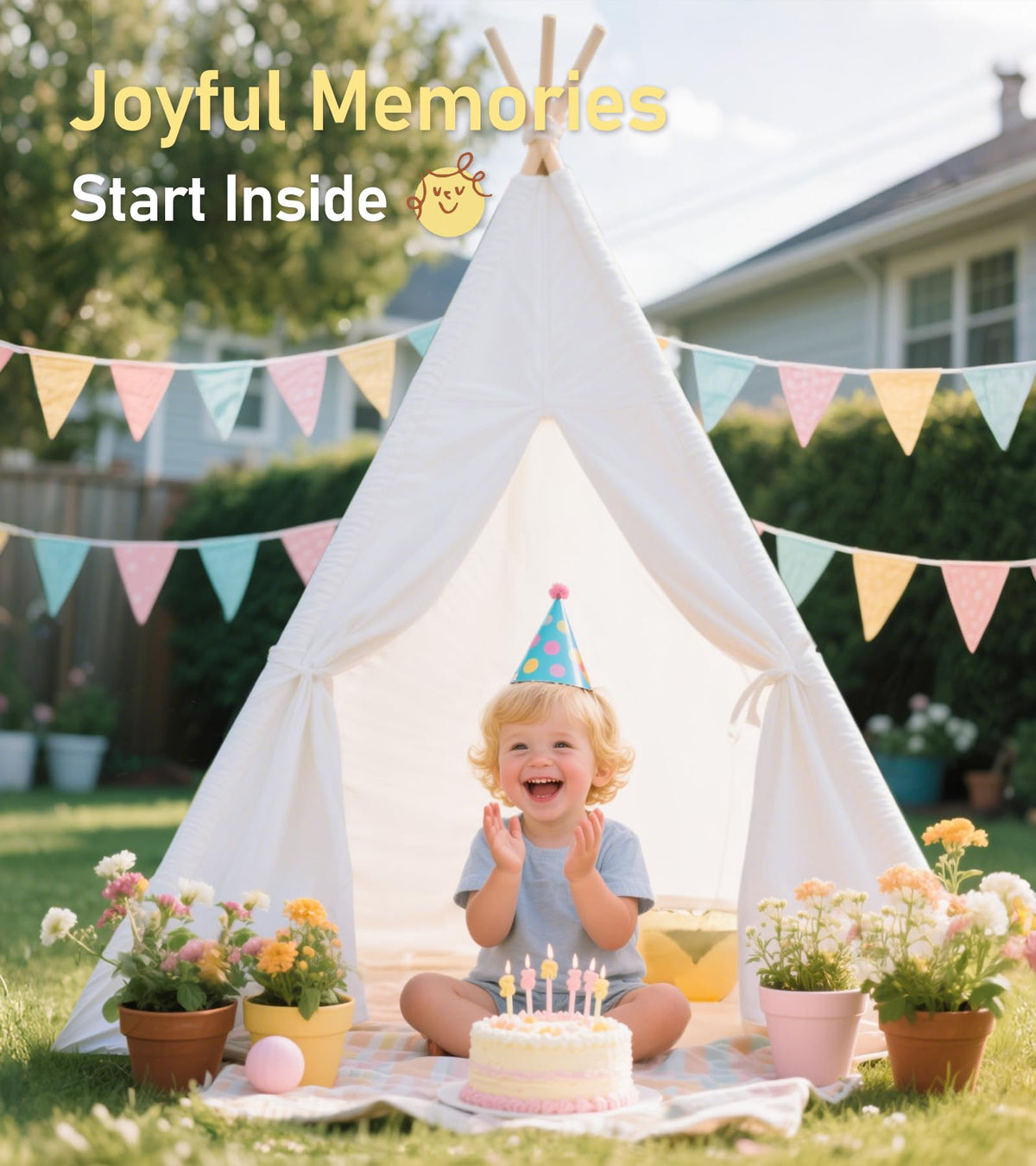 Little Dove Teepee Tent fairy lights create a magical, inviting play area