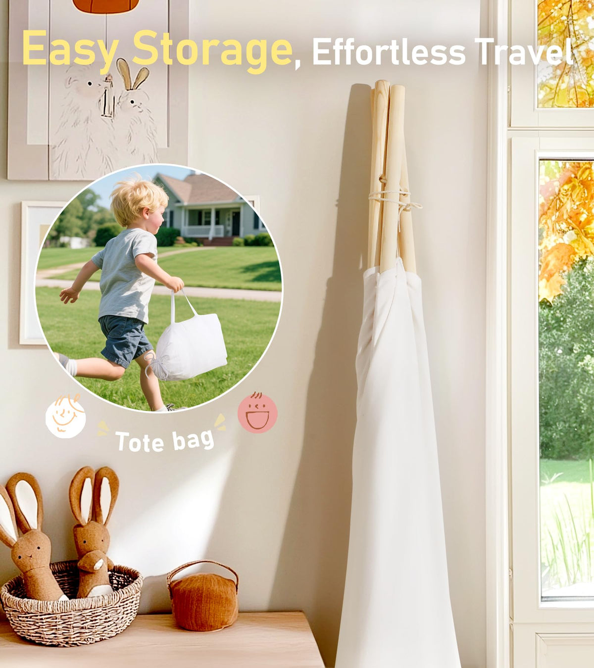 Little Dove teepee washable fabric keeps play space clean