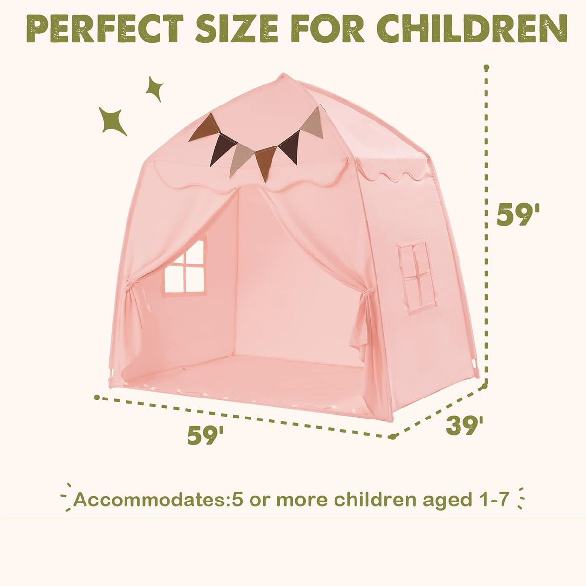 Little Dove pink durable fiberglass poles, sturdy frame for adventures