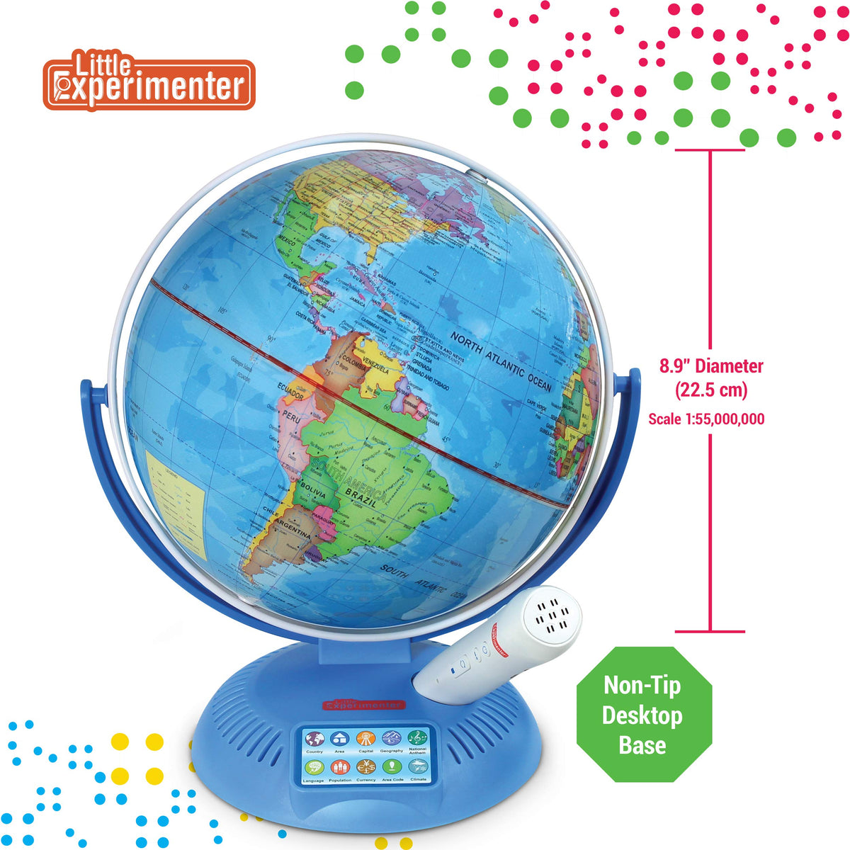 Little Experimenter globe designed for home or classroom learning.