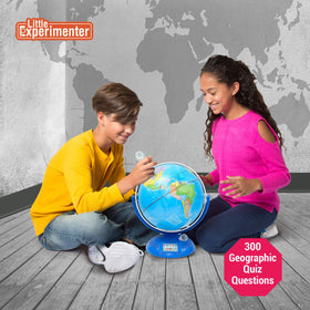 Little Experimenter interactive globe display for engaging geography learning.