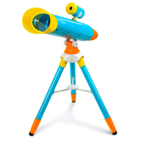 Little Experimenter projector telescope shows space images on the wall for kids.