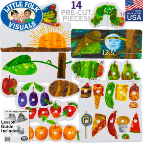 Little Folk Visuals Pre-cut Caterpillar felt piece supports classroom storytelling and early sequencing skills