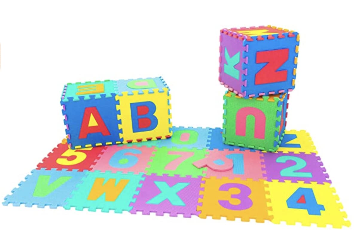 Little Fun Times cushioned floor mat protects babies during crawling