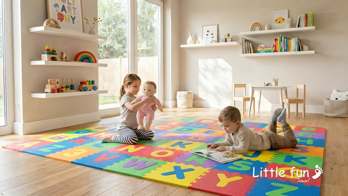 Little Fun Times easy-to-assemble play mat setup supports quick use