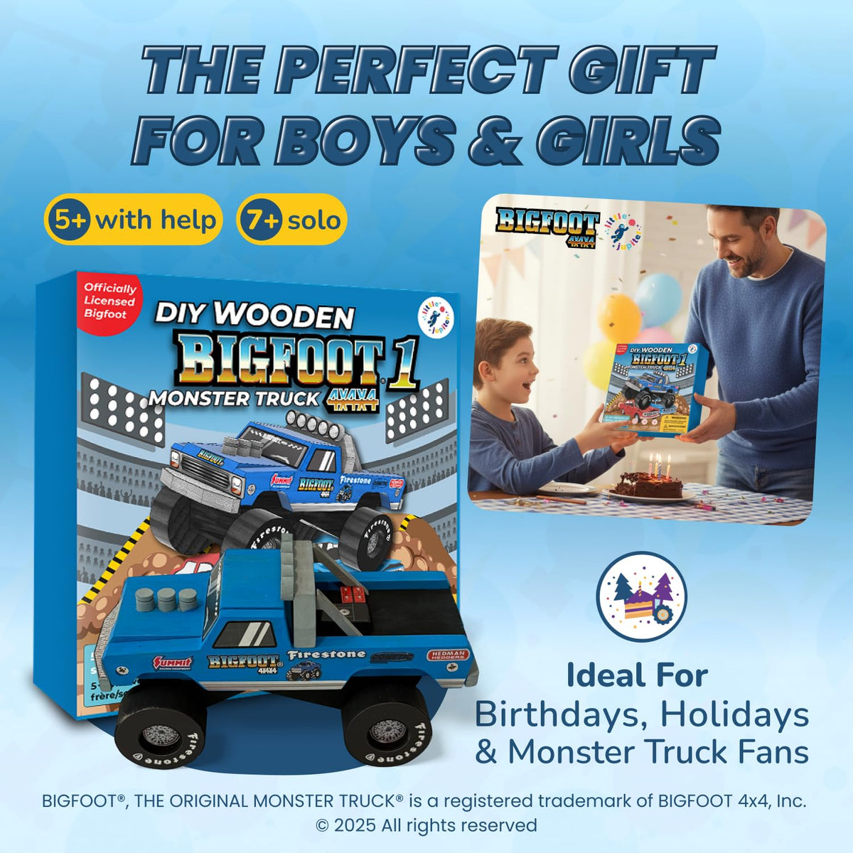 Little Jupiter Bigfoot 1 moving wheels in action for interactive play