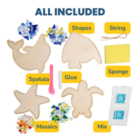 Little Jupiter mosaic kit Colorful tiles: vivid textures support focus during art making.