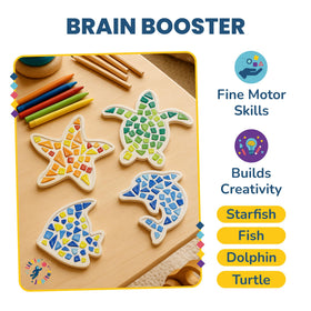 Little Jupiter mosaic kit Dolphin: kids enjoy building a shimmering ocean-themed artwork.