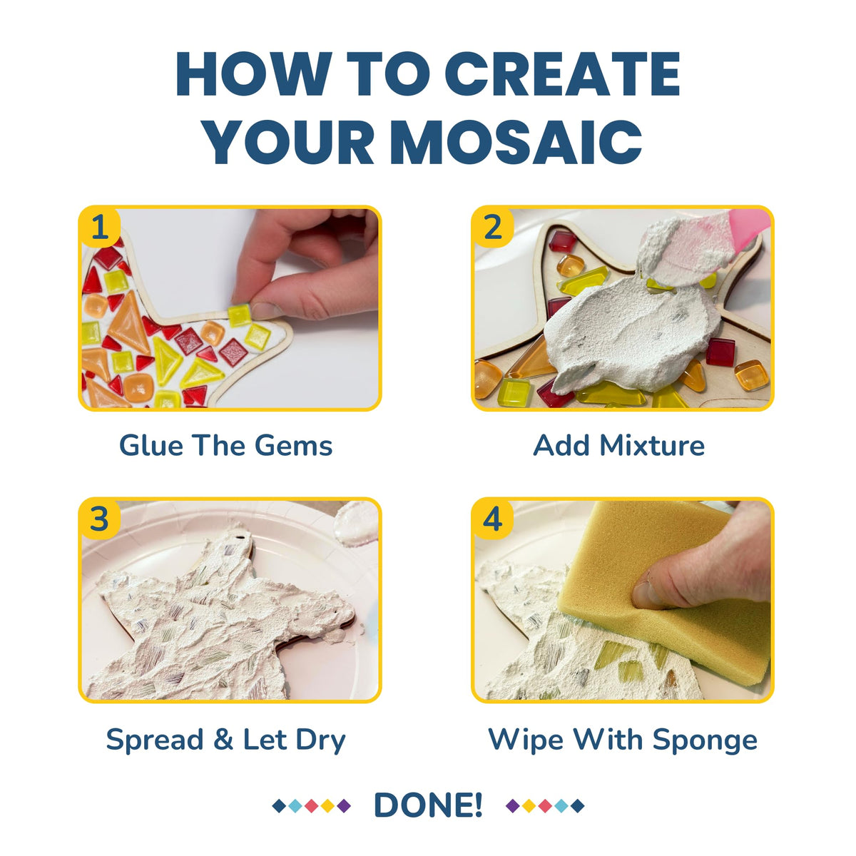 Little Jupiter mosaic kit Starfish: fosters creativity while assembling a decorative piece.