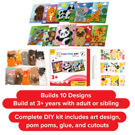 Little Jupiter Pom Pom Art giraffe design encourages color exploration and focus.