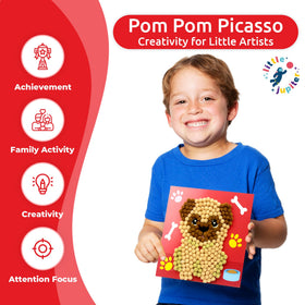 Little Jupiter Pom Pom Art pug design invites playful creativity and precise placement.