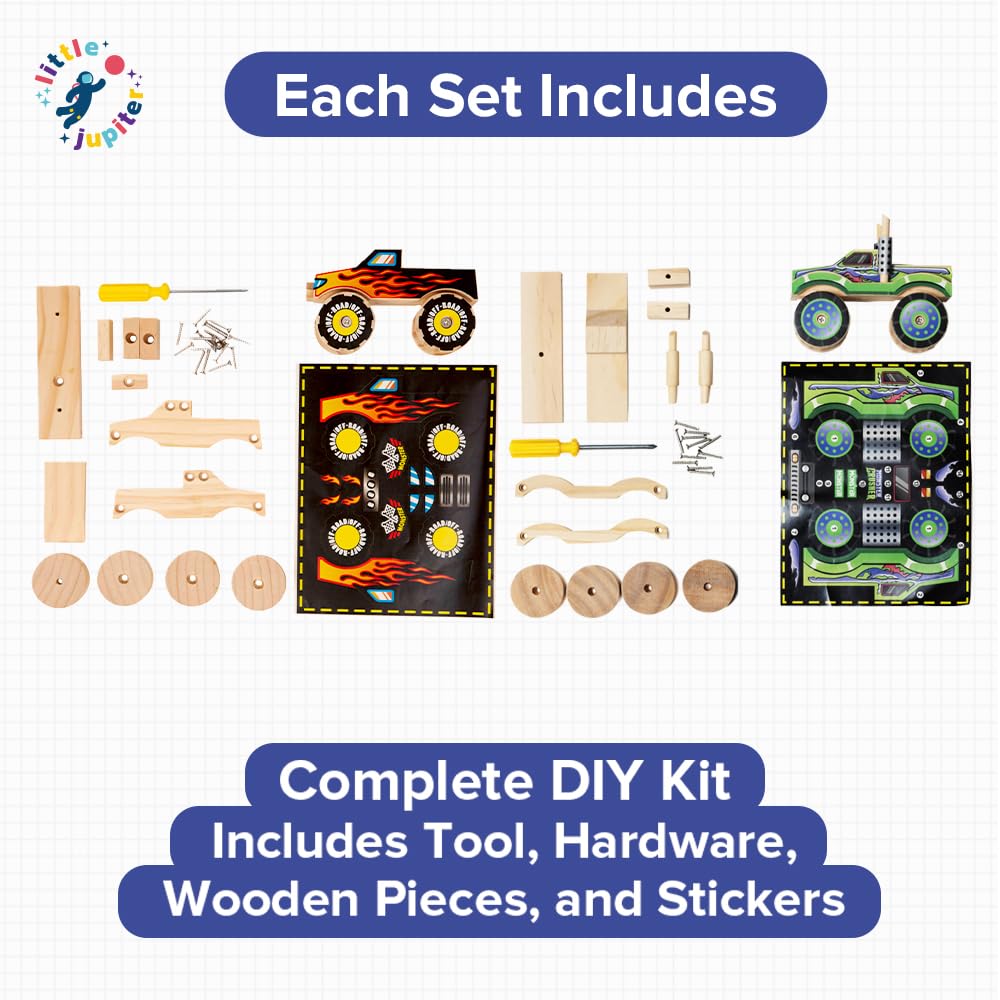 Little Jupiter DIY wood kit parts with screws for build.