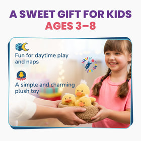 Little Jupiter gift-ready duck plush set, perfect for birthdays and holidays.