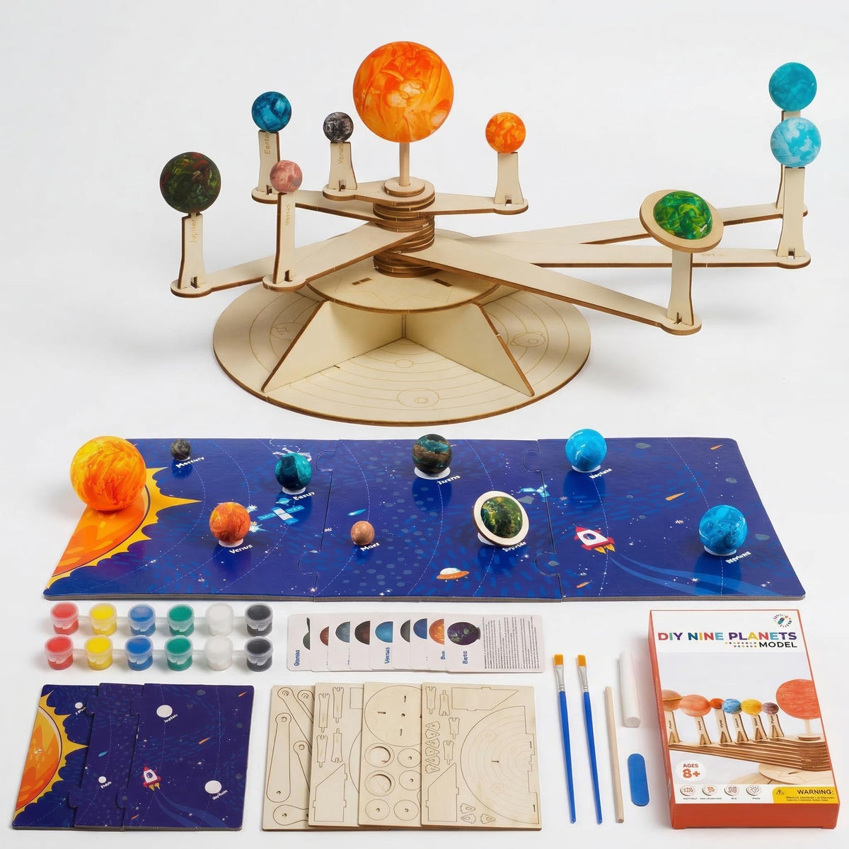 Little Jupiter Nine Planets wood model for interactive solar system learning