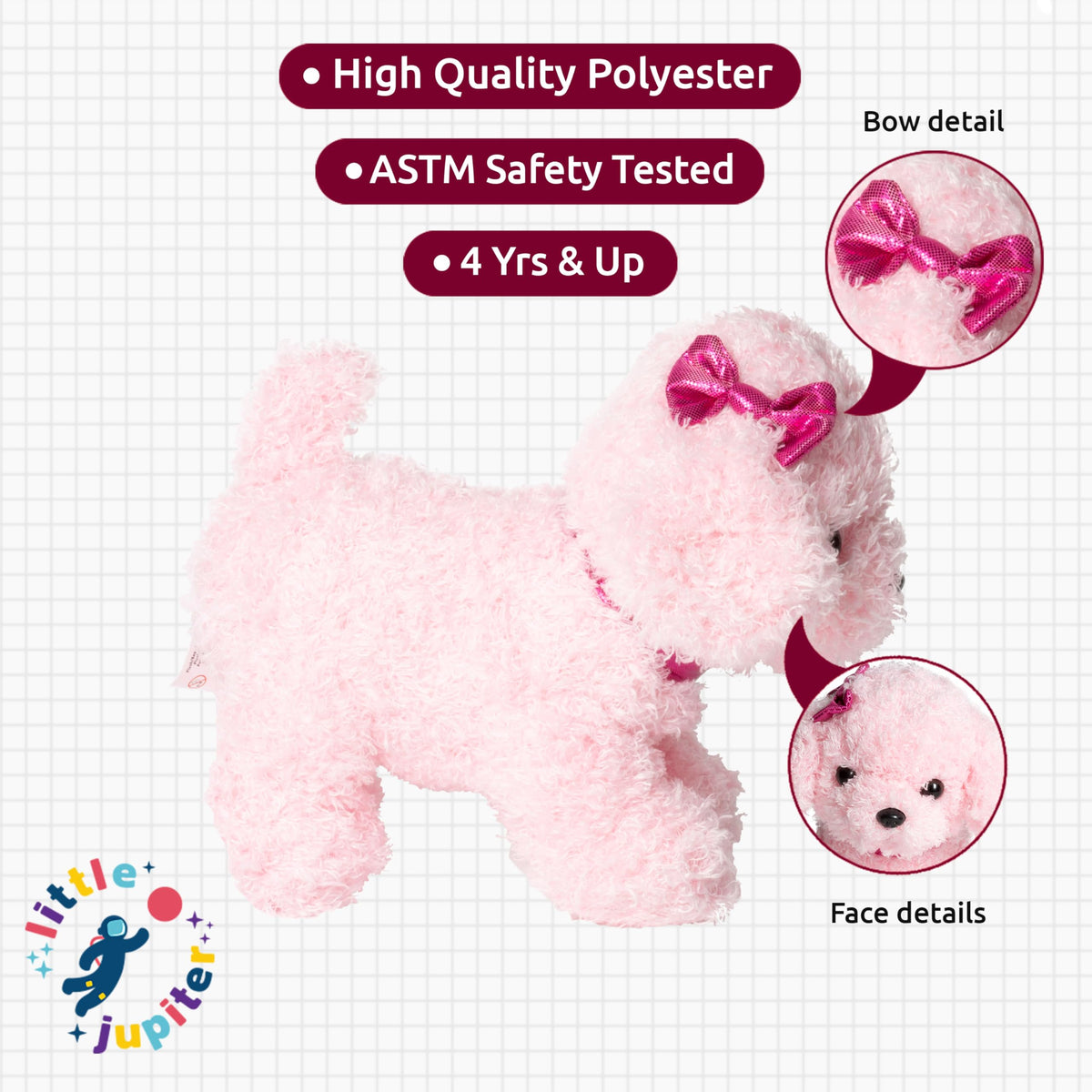 Little Jupiter plush measures 11 inches, ideal for hugs and on-the-go fun.