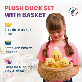 Little Jupiter plush basket, soft storage for toys and cozy display.