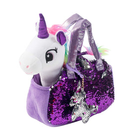 Little Jupiter unicorn plush with purse for imaginative play
