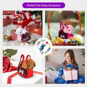 Little Jupiter safety-tested puppy plush for kids aged four and up.