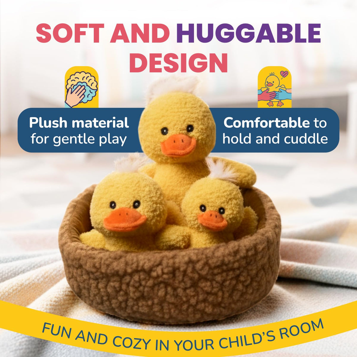 Little Jupiter safety-tested duck plush toys, trusted for kids 3 and up safety.