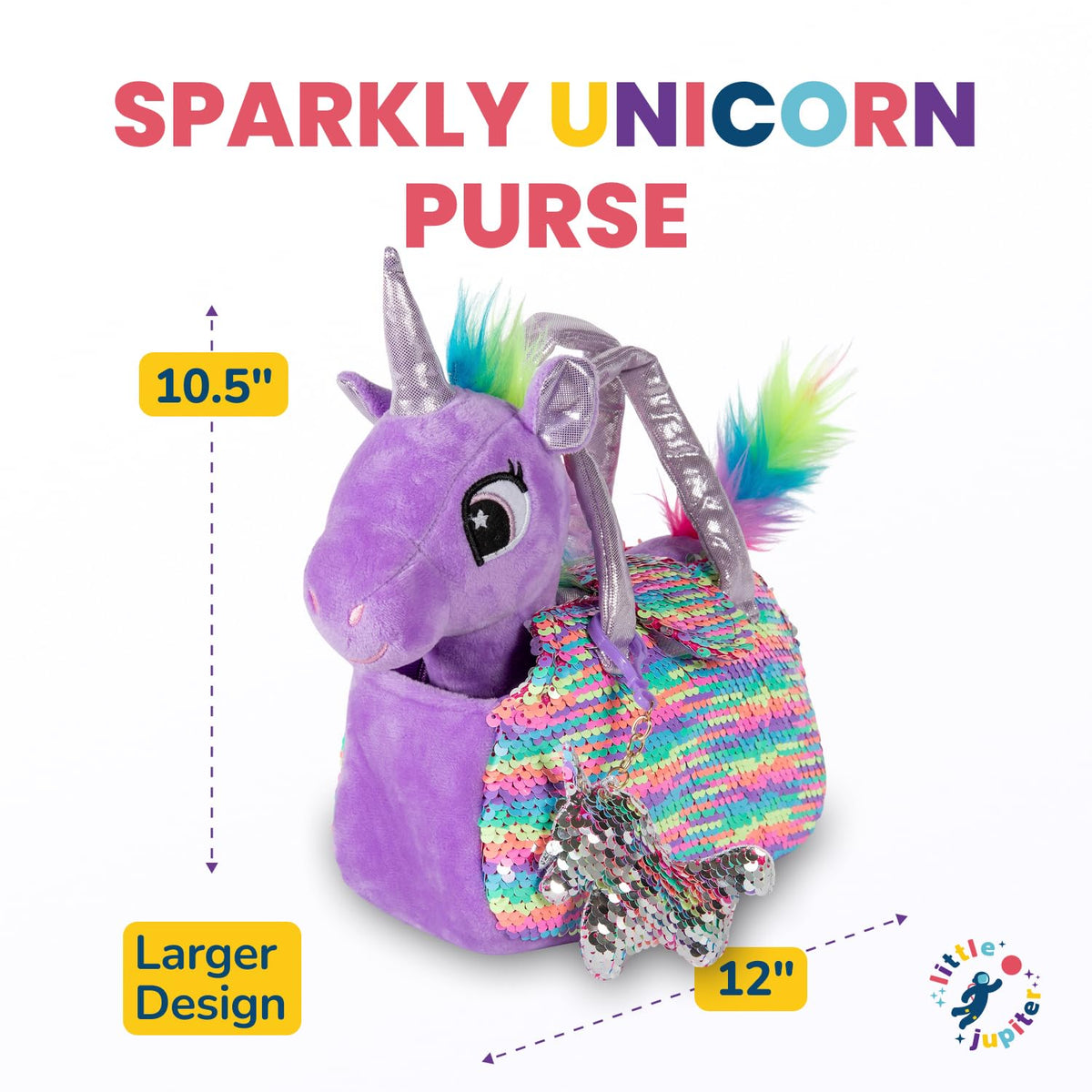 Unicorn charm accessory adds a playful touch to the set.