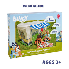 Little Kids Bluey camping fort portable case for easy storage and transport.