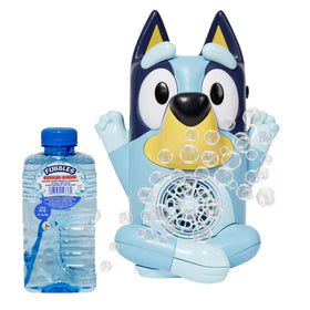 Little Kids Bluey No-Spill Bubble Machine top view promotes mess-free outdoor play