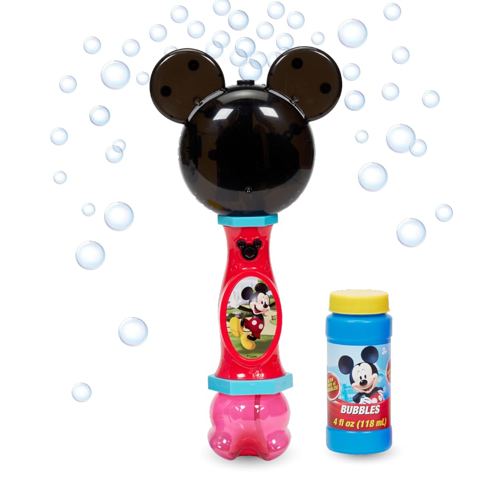 Little Kids Mickey Mouse bubble wand front view with glowing lights for magical play