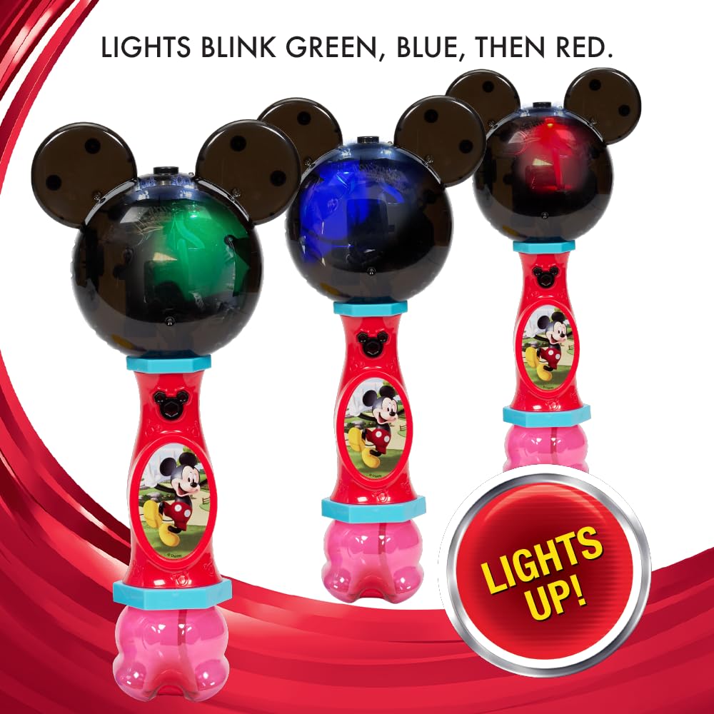 Little Kids Mickey Mouse bubble wand in action with music and bubbles for merry mornings