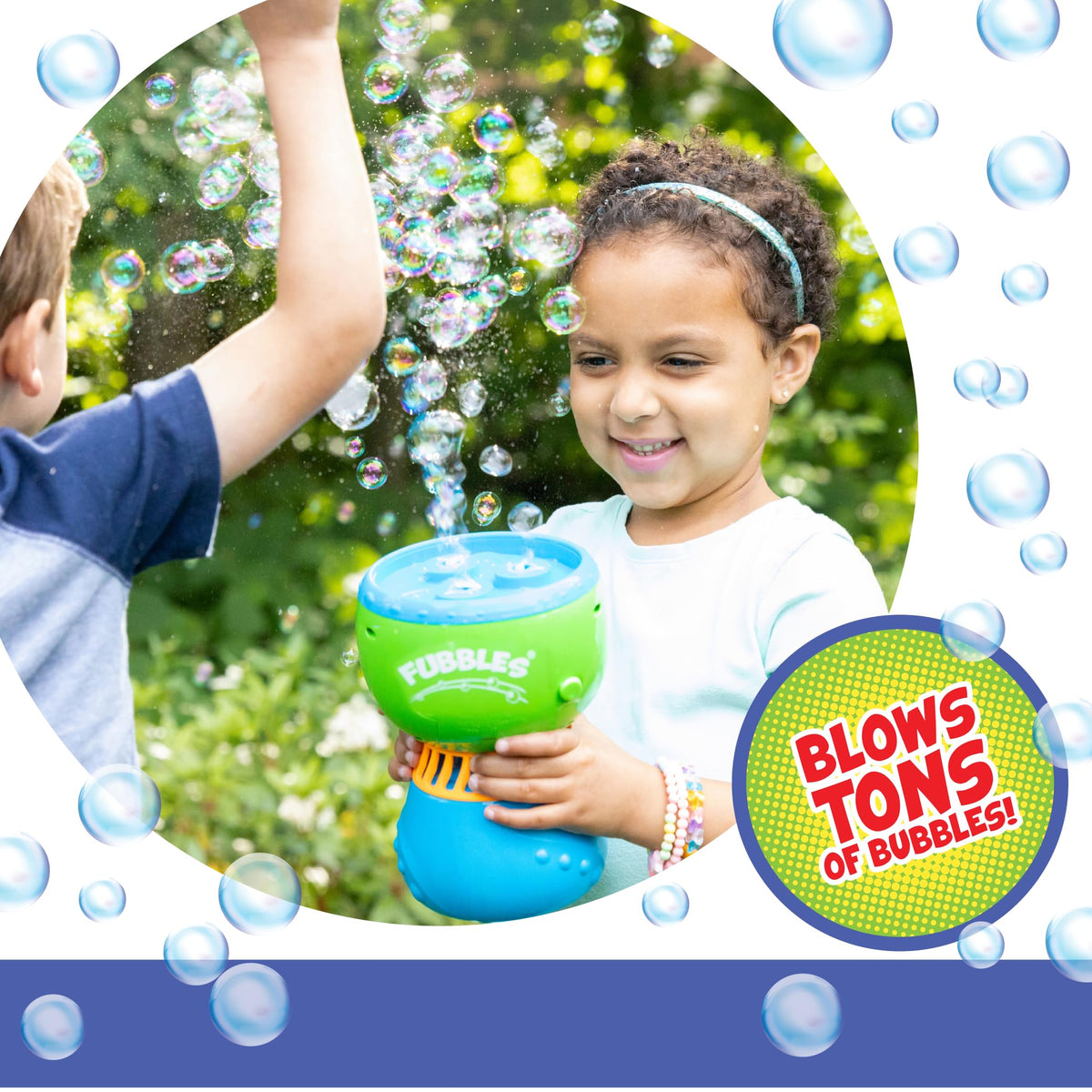 Fubbles No Spill design demonstrating mess-free bubble output for kids