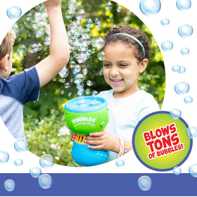 Fubbles No Spill design demonstrating mess-free bubble output for kids
