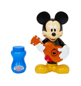 Little Kids Mickey guitar design blasts continuous bubbles for imaginative play.