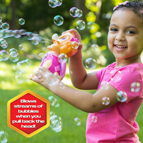 Skye head tilt releases a continuous bubble stream for pretend rescues