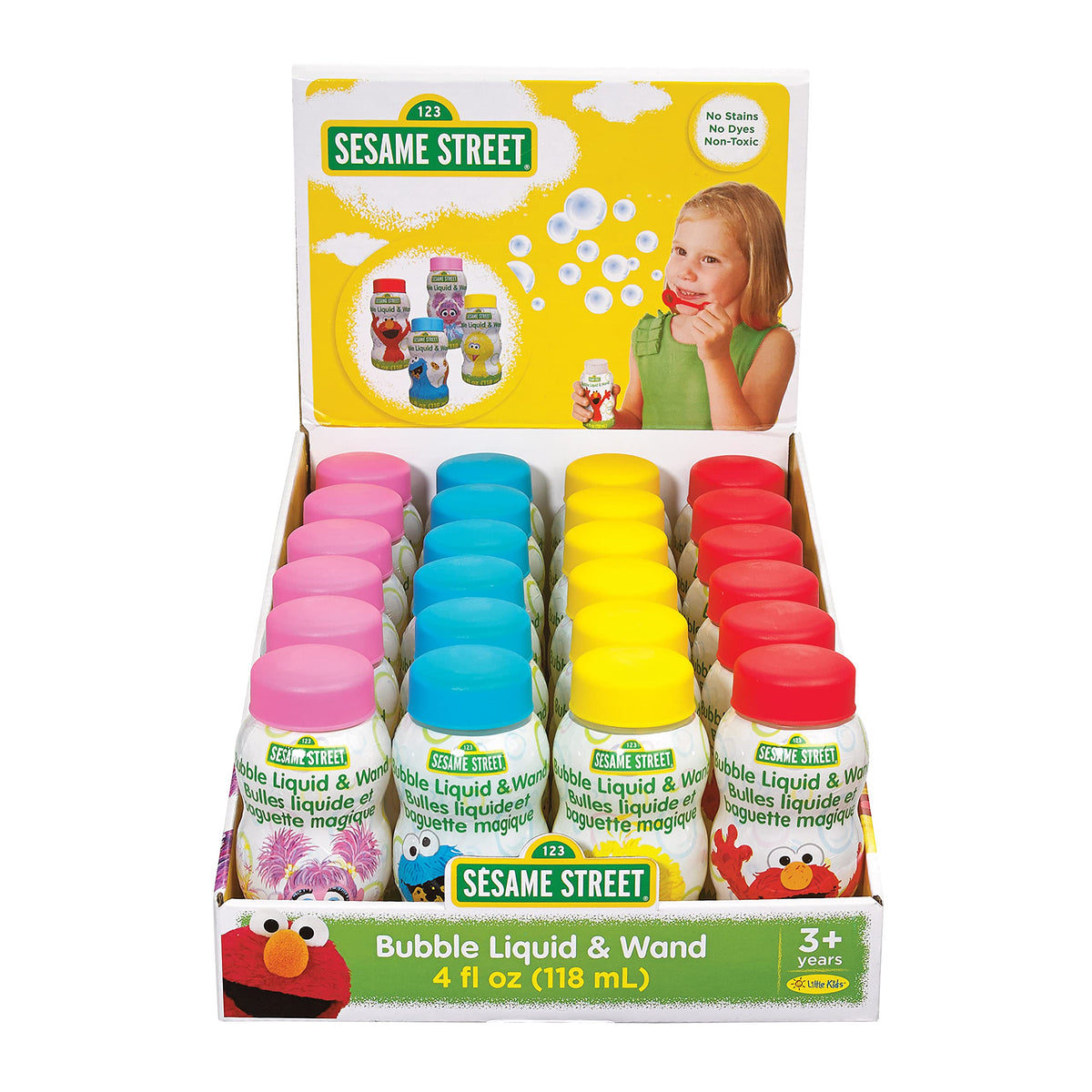 Little Kids Sesame Street Cookie Monster bubbles bottle for outdoor play and colorful party fun