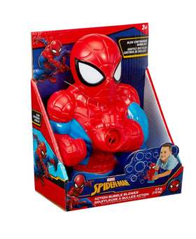 Little Kids Spider-Man bubbles shine under sun during backyard fun