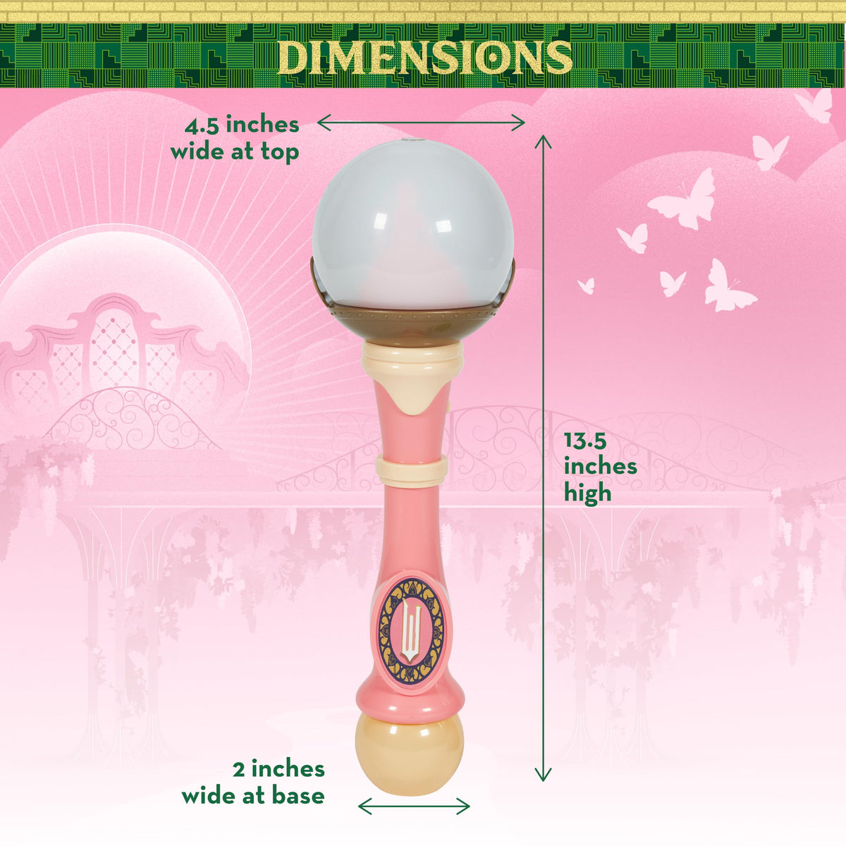 Little Kids Wicked Glinda Bubble Wand features easy on/off for independent play