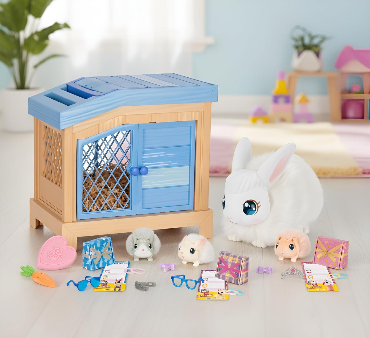 Little Live Pets bunny family playset for shared, empathetic play sessions