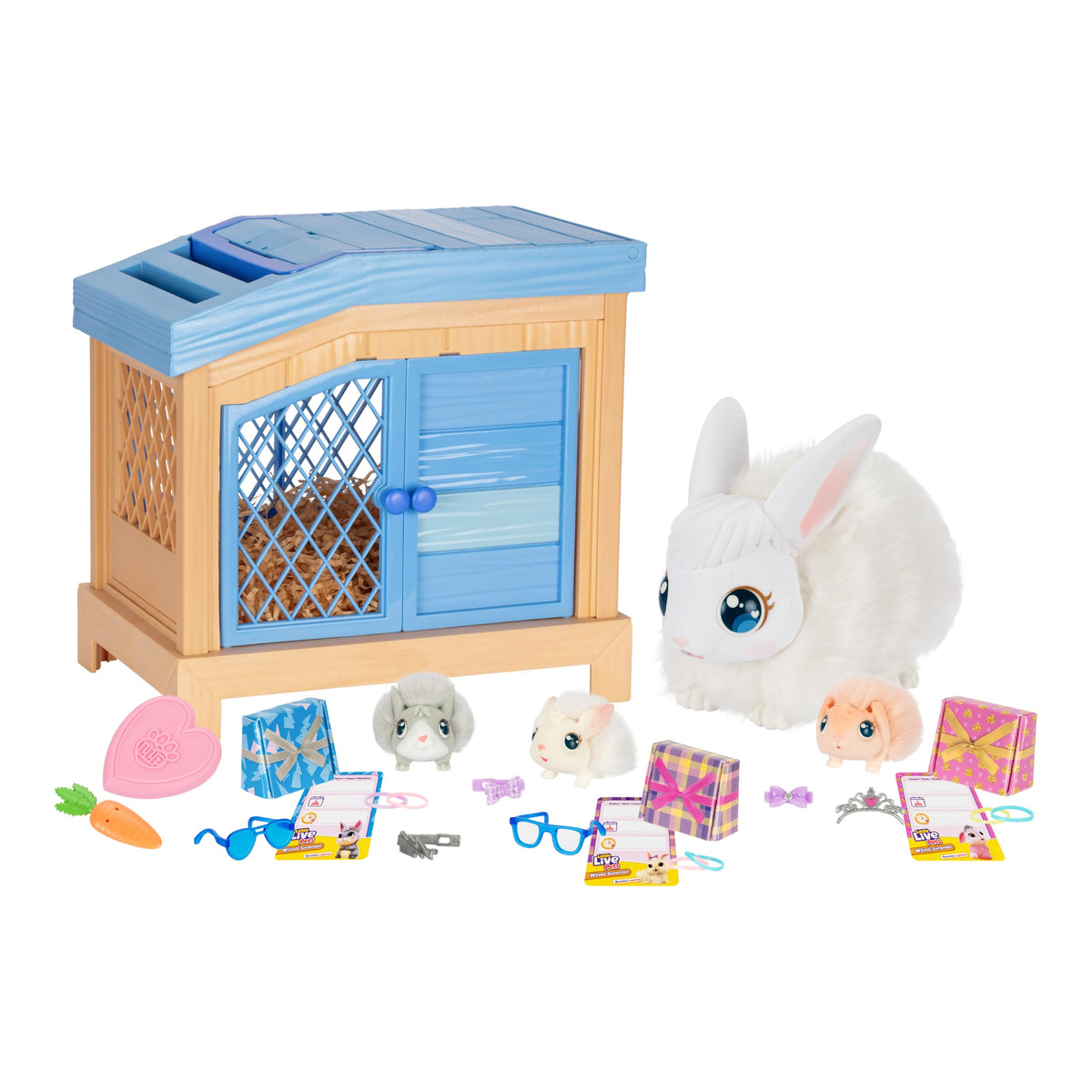 Little Live Pets Bunny Mama Surprise with hutch and babies for interactive family play