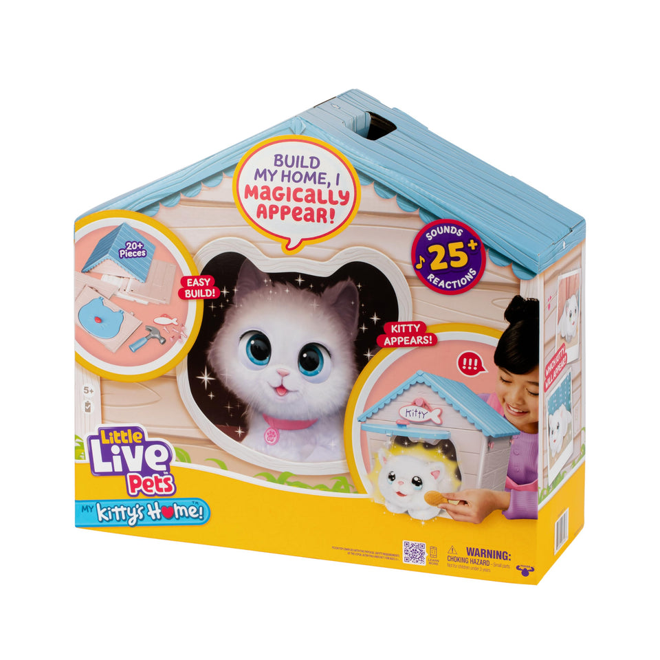 Little Live Pets Cat Figurines with hutch exterior for imaginative pet care play