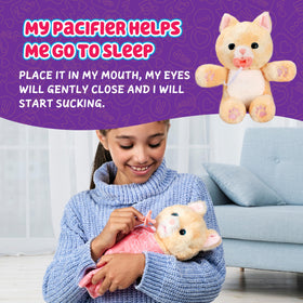 Next to the pacifier, Ginger snores softly for bedtime ritual.