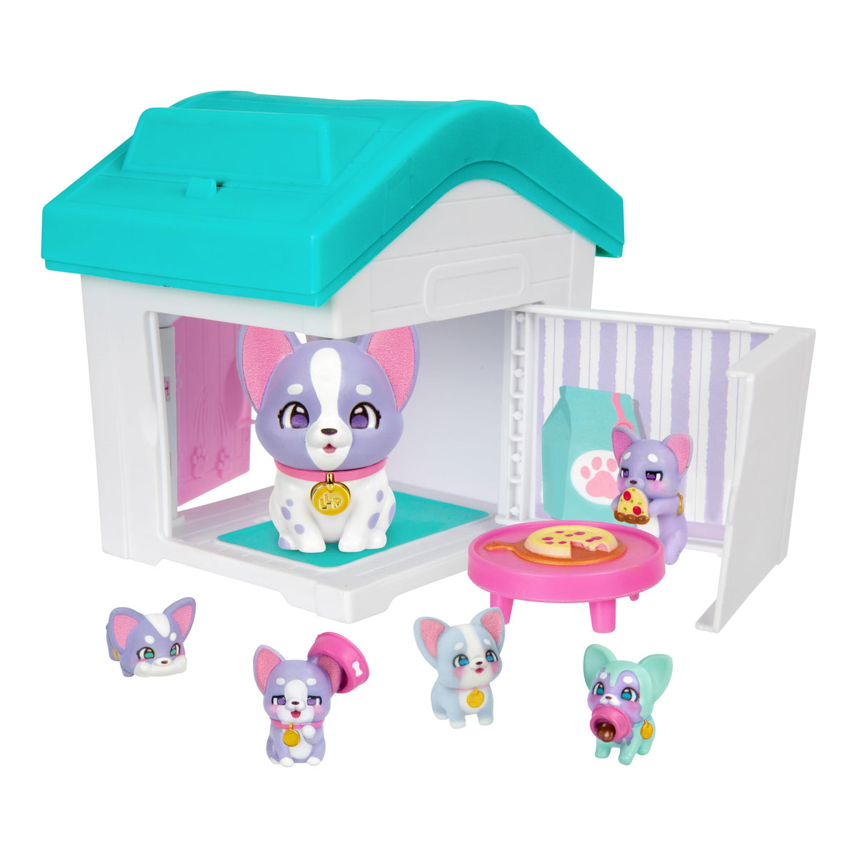 Little Live Pets Fold-out dog playset opens into a themed play space for kids