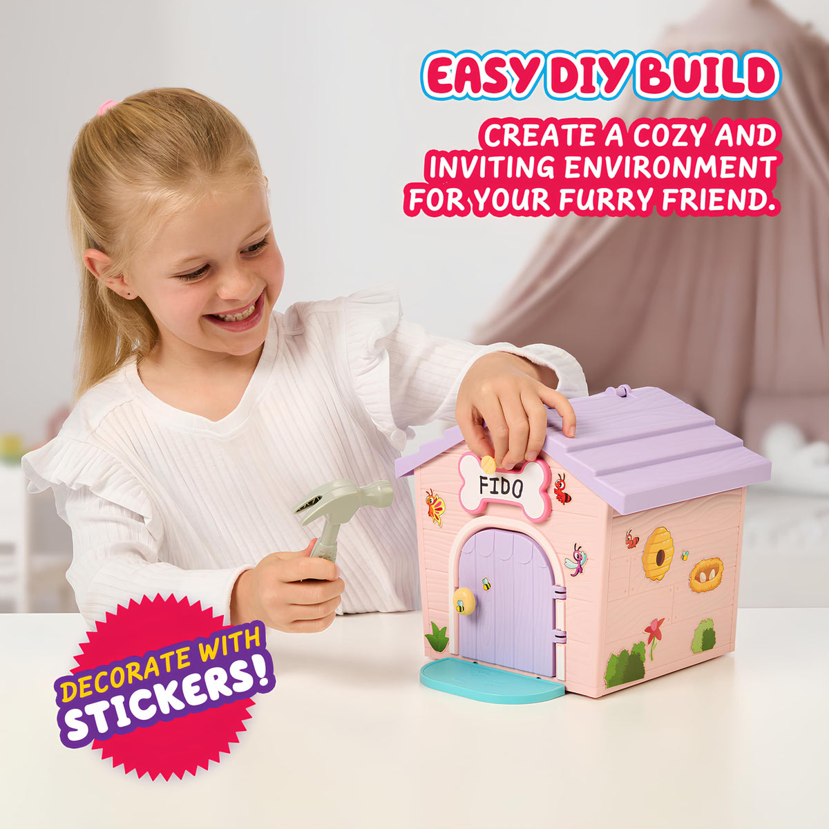 Little Live Pets My Puppy's Home Mini pink puppy inside for lifelike nurturing play.